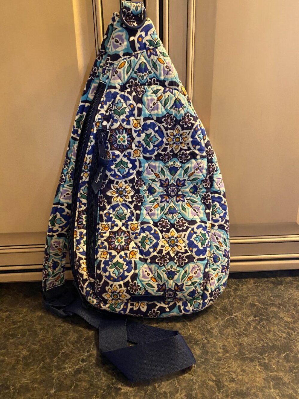 Vera Bradley Essential Sling Backpack in the Lisbon Medallion pattern - Picture 2 of 3